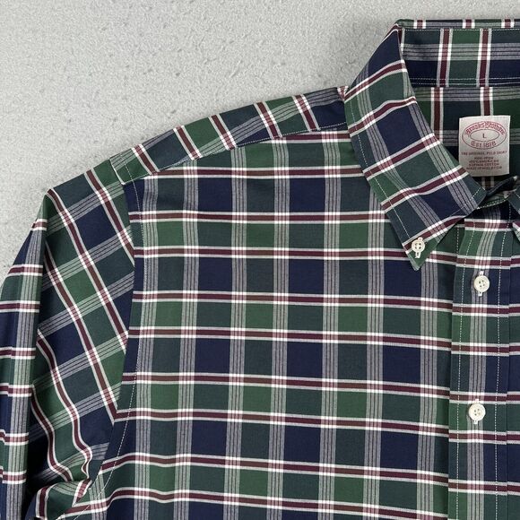 Brooks Brother The Original Polo Blue Green Plaid‎ Button Down Long Sleeve L - Picture 3 of 16
